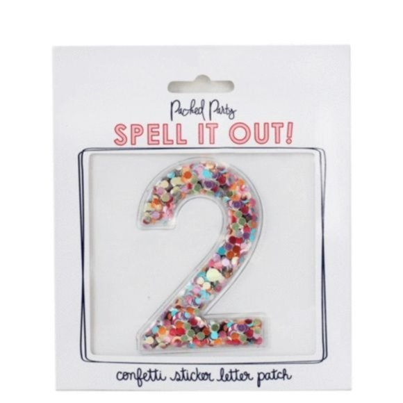 Packed Party Stick To It Confetti Number Multicolor Glitter NWT - Picture 4 of 11